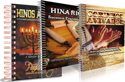 Capa de Kit Hinos Antigos, Sucessos Evangélicos e Corinhos Avivados